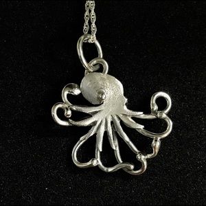 Sterling silver octopus necklace